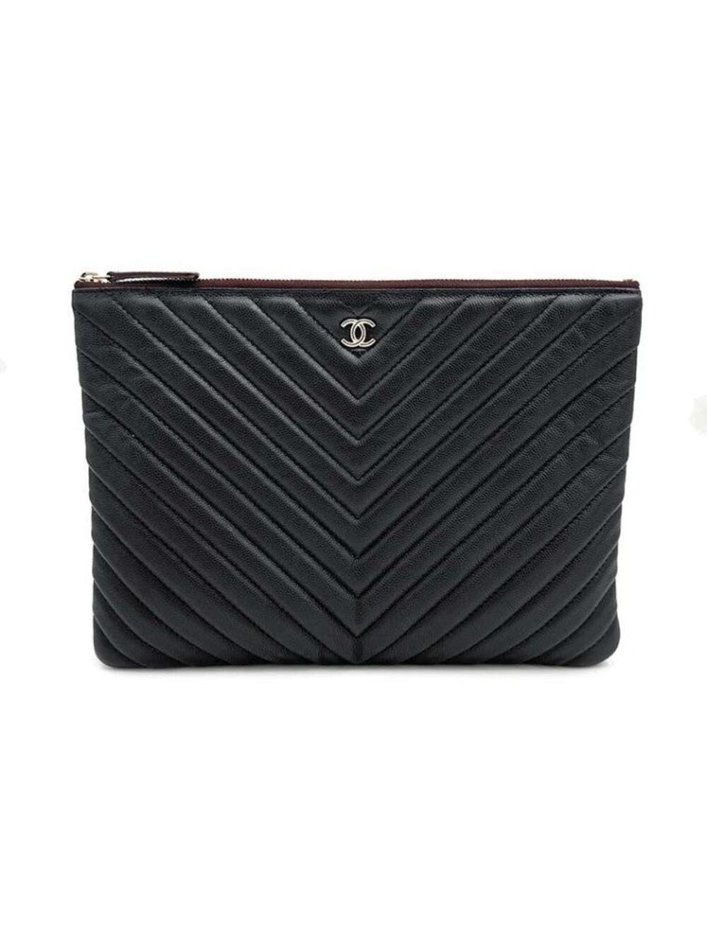 Fapis Chanel Caviar Chevron Clutch New #352408F88B